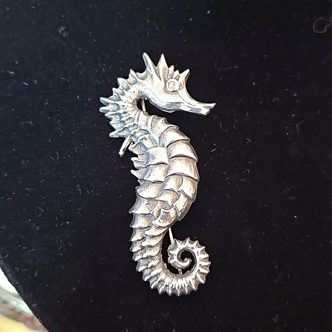 Sterling Silver Seahorse Brooch